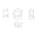 Топка с водяным контуром Kratki Maja/PW/BL/12/BS/W/DECO, Г - образное стекло слева, змеевик