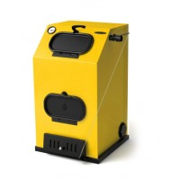Прагматик Автоматик, 25 кВт, АРТ под ТЭН, желтый - Котел твердотопливный водогрейный стальной